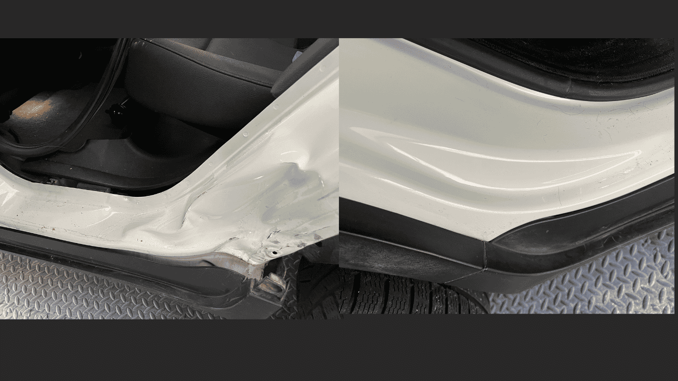 Before and after repair on a 2018 bmw x4